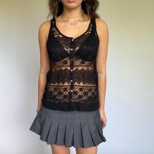 Full Tilt Black Lace Tank Top